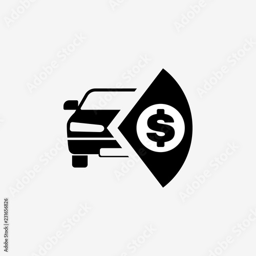 Buying car icon. Car leasing symbol. Flat design. Stock - Vector illustration.