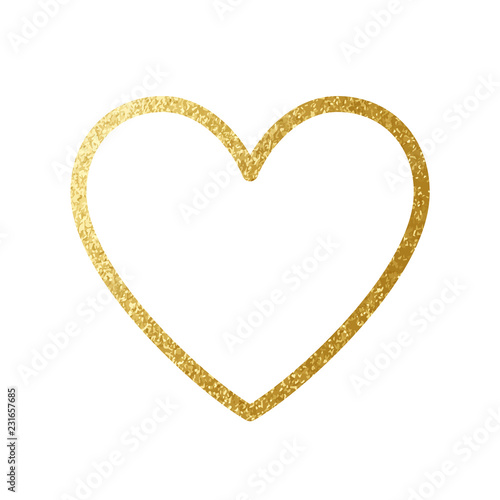Gold Heart Icon. Vector Line.