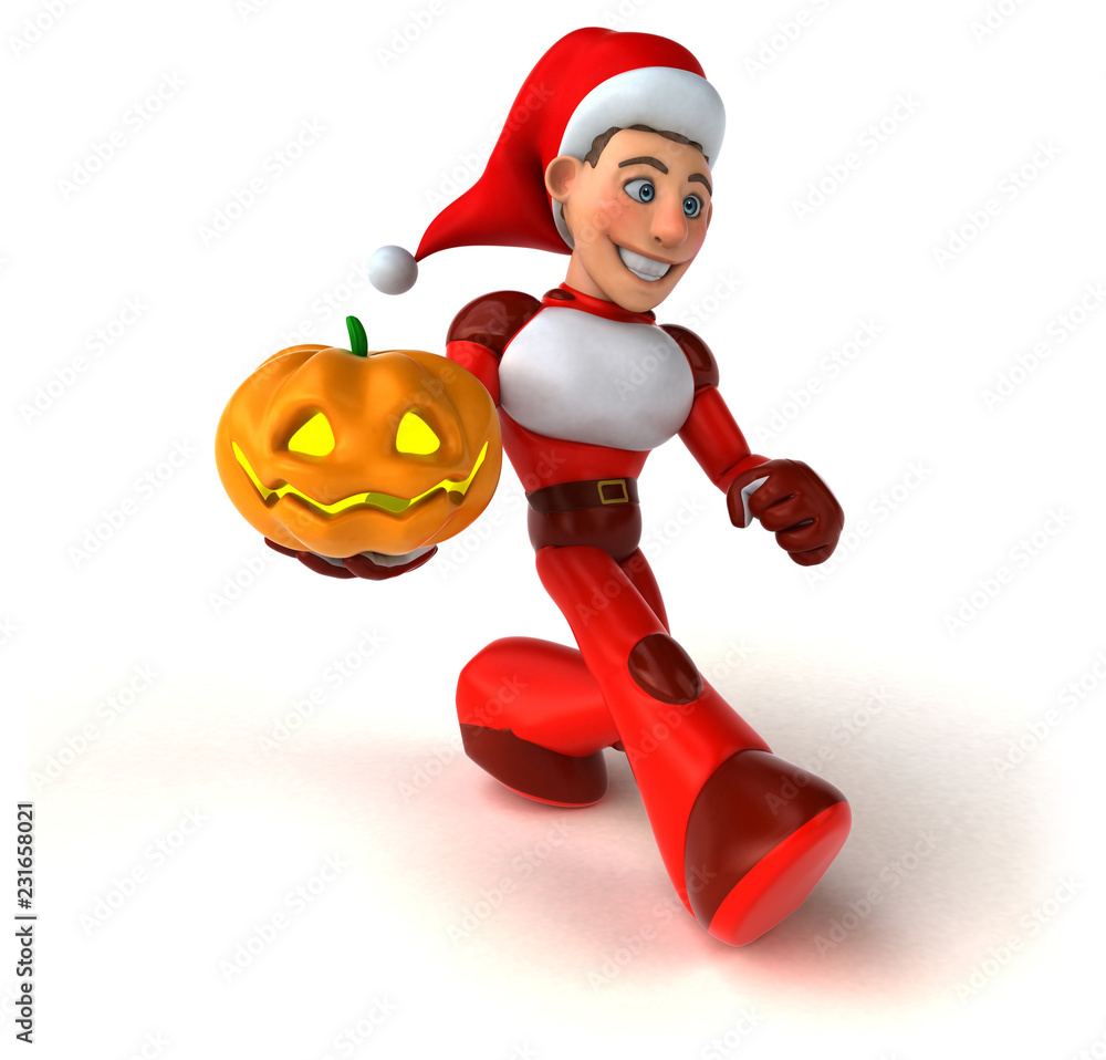 Fun Super Santa Claus - 3D Illustration Fun Super Santa Claus - 3D Illustration