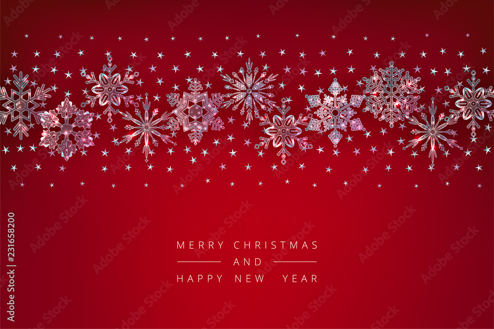 Christmas Background Crystal Snowflakes Christmas Background Crystal Snowflakes