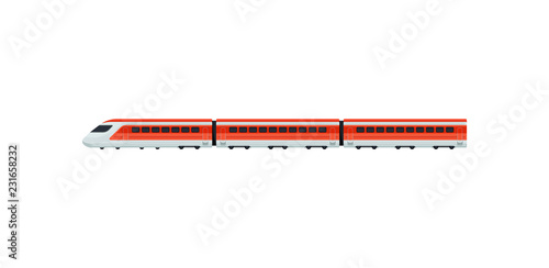 Express train for passengers of airport. Electric train. Public transport. Flat vector element for mobile app or promo banner