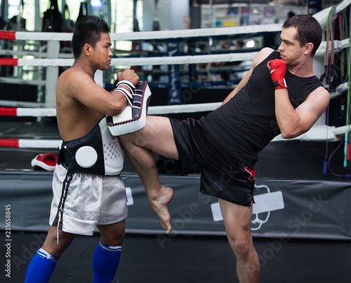 boxer training in boxer ring