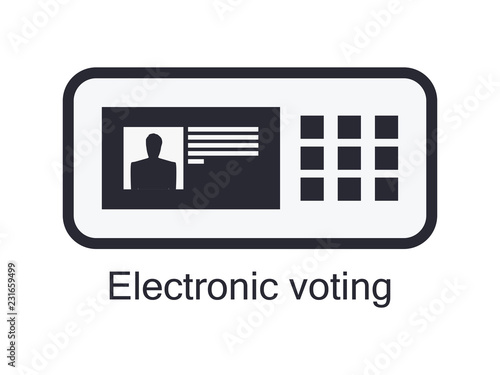 Electronic ballot box icon isolated on white background. Electronic voting. Vector illustration