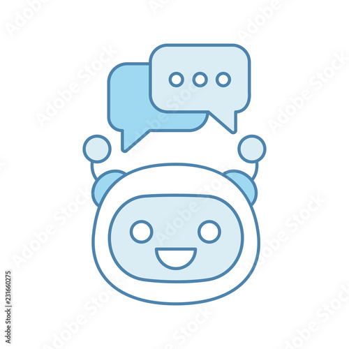 Chatbot with speech bubbles color icon