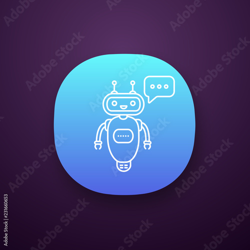 Chatbot typing answer app icon