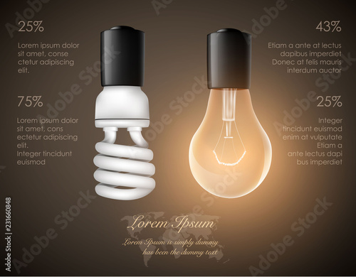 figure of luminous light bulb saving lamp