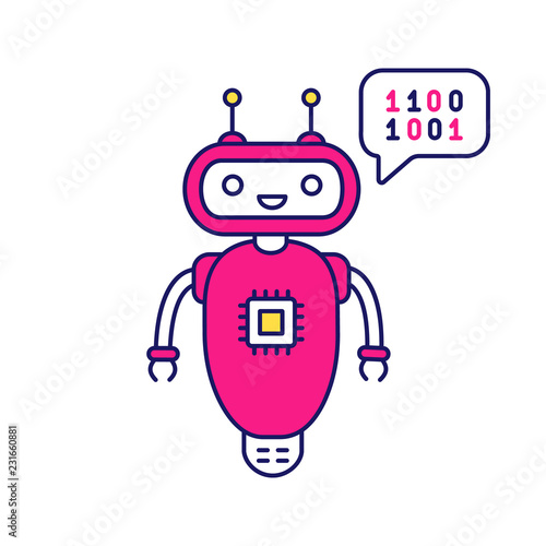 Chatbot coding color icon