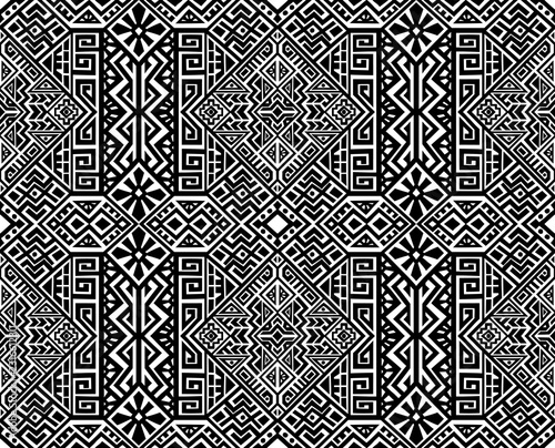 Geometric seamless pattern created in trendy ethnic style. Unique boho tile. Perfect for textile design, wrapping paper, wallpaper, site backdrop and screens background.
