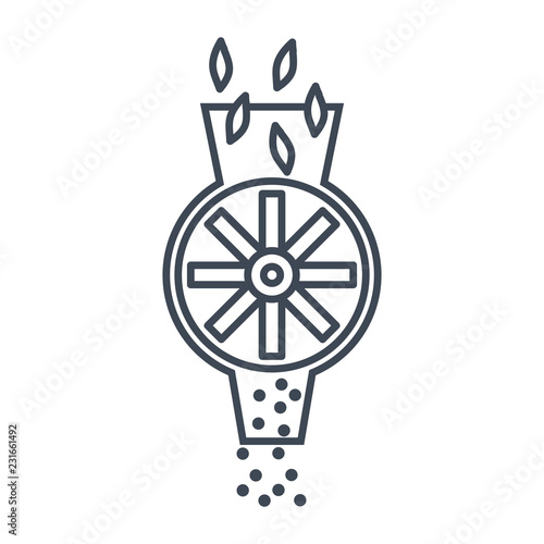 thin line icon grinding, milling of seeds, grains