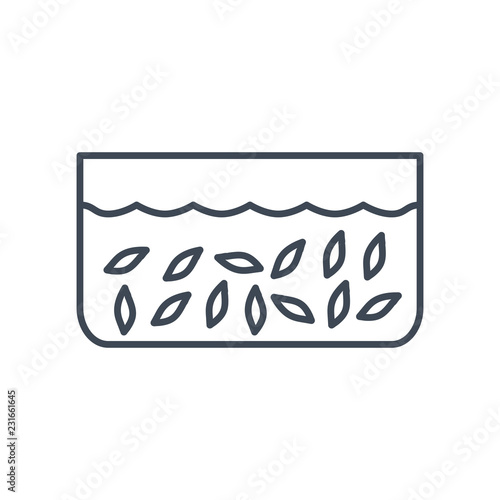 thin line icon soaking seeds, grains in water