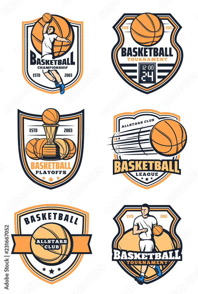 Basketball sport game icons, vector Basketball sport game icons, vector