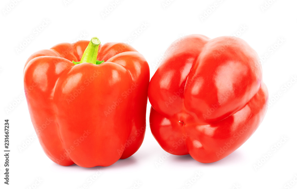 Red sweet pepper on a white background Red sweet pepper on a white background