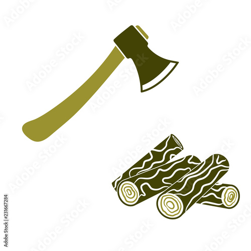 The ax and firewood icon