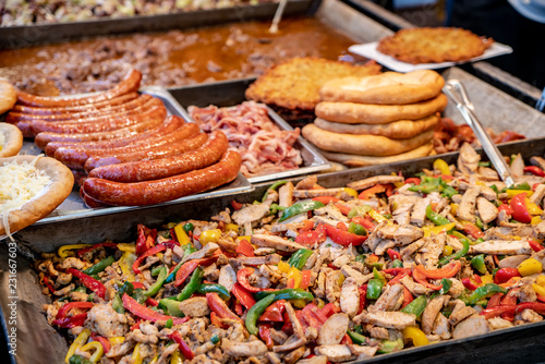 Traditional street food in Budapest Christmas advent market