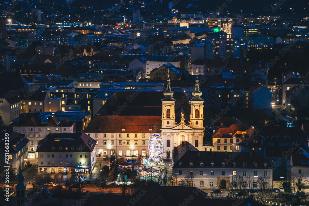 Graz city by night