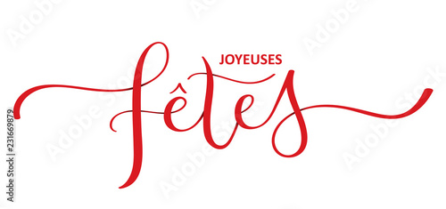 Bannière "JOYEUSES FETES" lettrage à la main