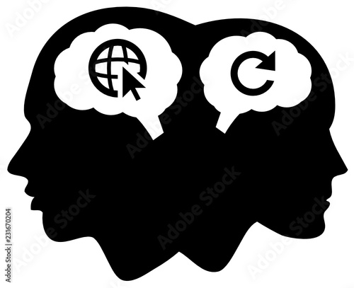 silhouette of  heads