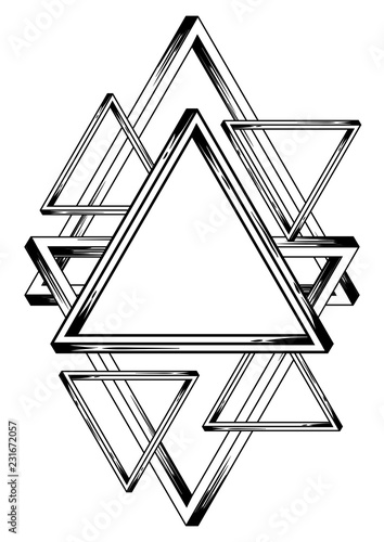 Impossible infinite triangles background.