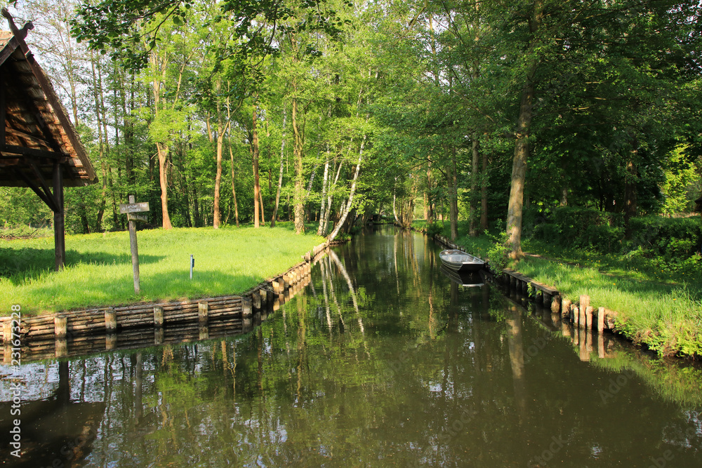 Spreewald, Lehde, Lehder Fließ, Kahn, Deutschland Spreewald, Lehde, Lehder Fließ, Kahn, Deutschland