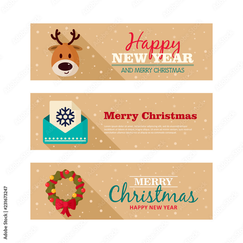 Set of christmas banner. Vector illustration Set of christmas banner. Vector illustration