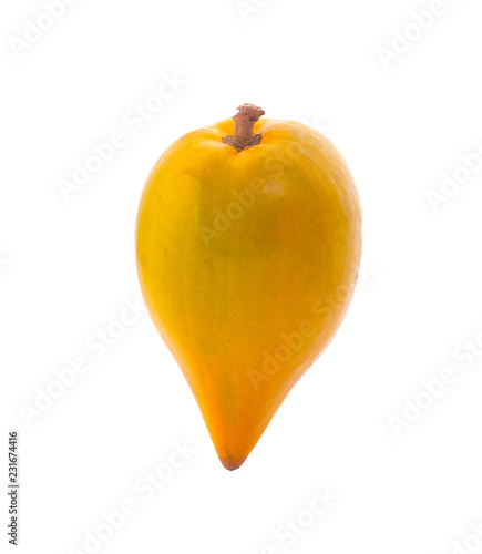 Egg fruit, Canistel, Yellow Sapote (Pouteria campechiana (Kunth) Baehni) on white background photo