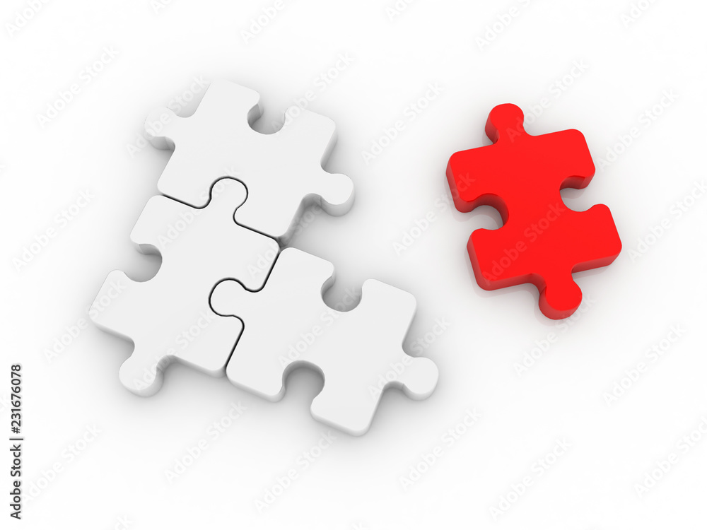 3d illustration Piece of puzzle 3d illustration Piece of puzzle