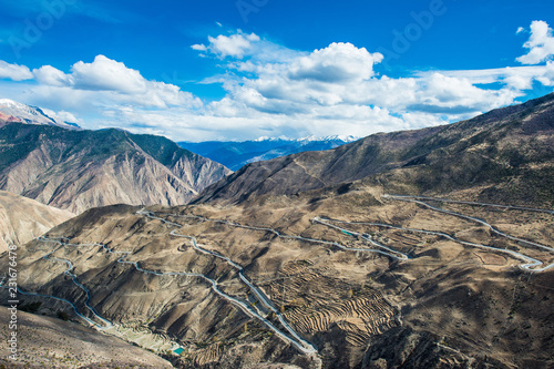 Tibet BaSu turn 72 mountain scenery photo