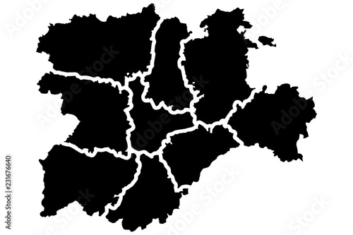 Mapa negro de castilla y león. 