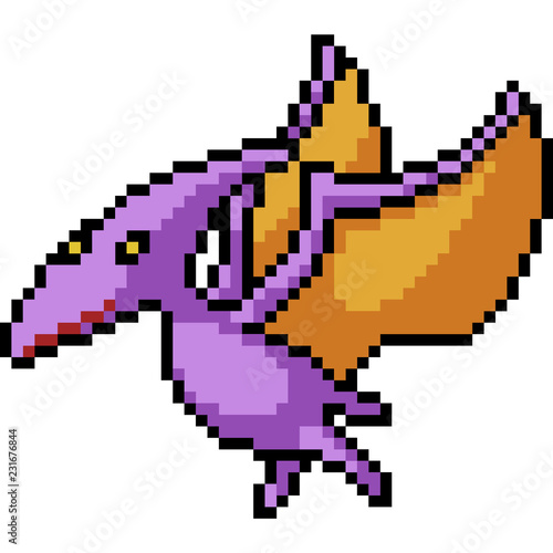 vector pixel art pteranodon