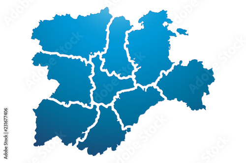 Mapa azul de castilla y león. 