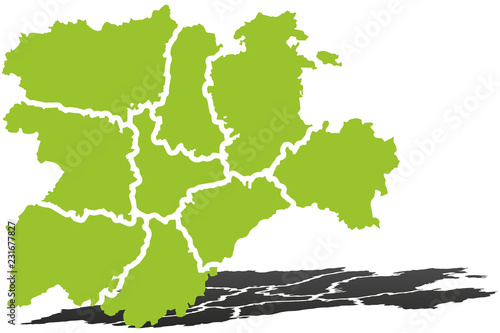 Mapa verde de castilla y león. 