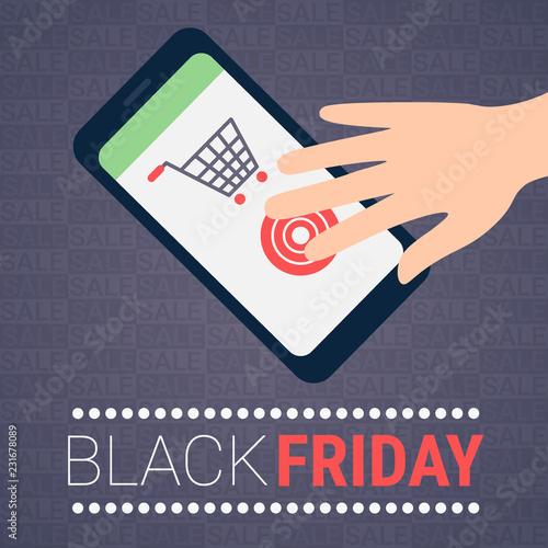 Black Friday smartphone screen mobile application online