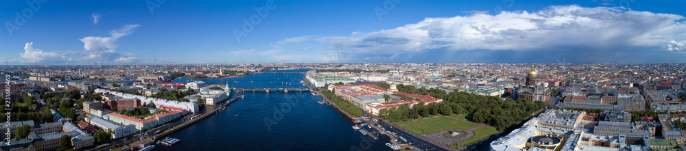 Aerial panorama of St. Petersburg center