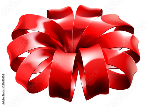 A red gift ribbon bow wrap design element graphic