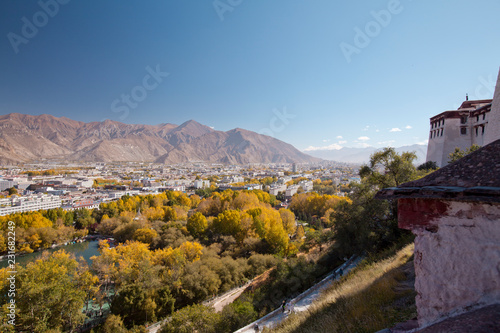 View of Lhasa city from the mountain, Tibet