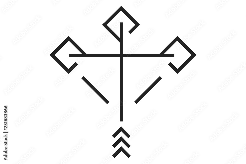Geometric icon bow and arrow Geometric icon bow and arrow