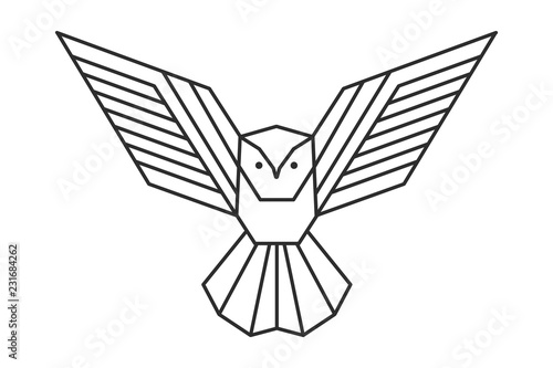 geometric owl logo or a sketch of the tattoo photo