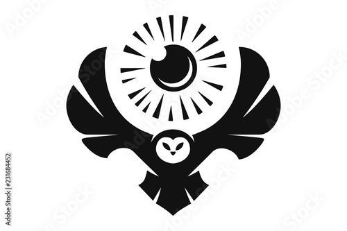 Flying owl, all-seeing eye