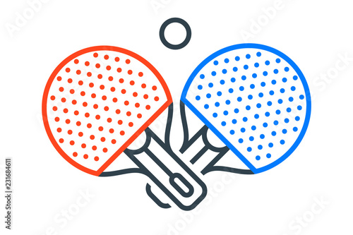 set of playing rackets for ping-pong icon