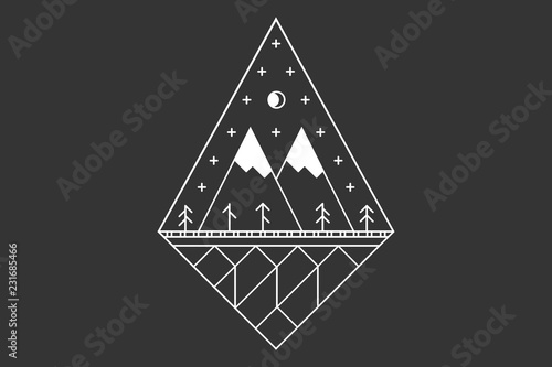 Mountains in a linear fashion. Twin Peaks, the moon, the stars, the trees.