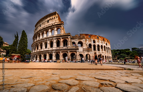 Tourists Visiting The Colosseum in Rome Italy