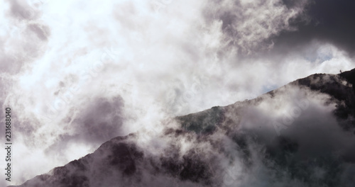 mountain with cloud on a pacific island, french polynesia