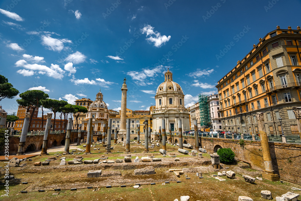 Rome Trajan's Column Architecture in Rome City Center