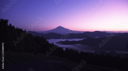 Japanese great view Mt.FUJI on cloud sea from Yoshiwara Shimizu Shizuoka photo