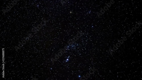 The constellation of Orion in the night sky photo