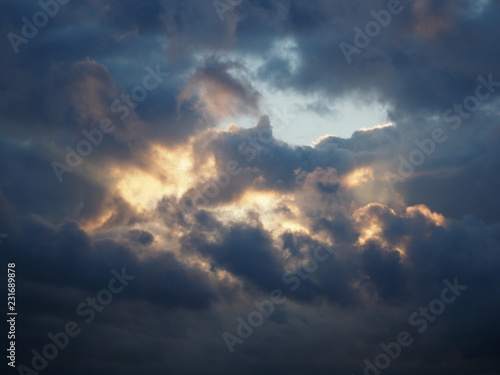 The sky, the clouds before a thunderstorm. Russian summer nature. Russia, Ural, Perm region
