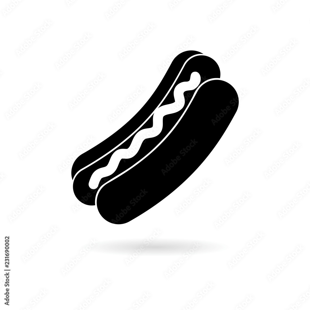 Black Hot Dog icon or logo