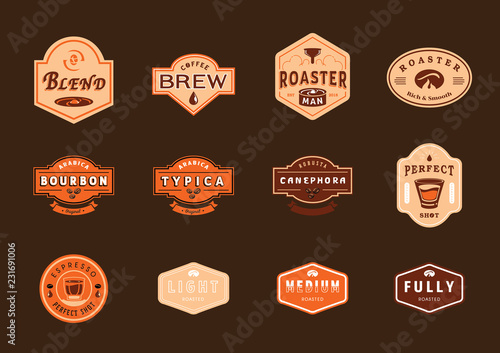 variety retro coffee badge design