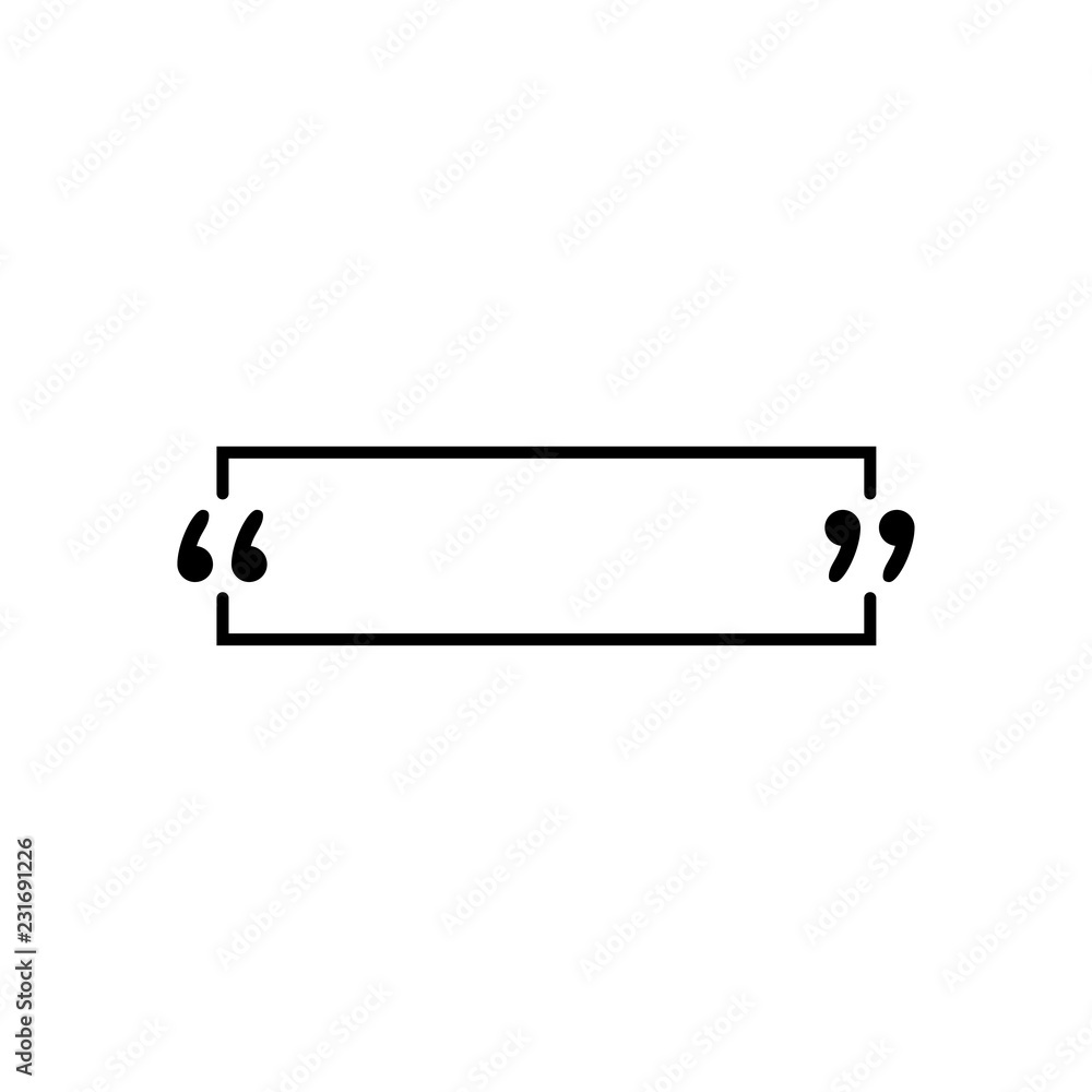 Quotes icon vector. Quotemarks outline, speech marks, inverted commas or talking marks collection. Vector line art illustration isolated on white background. Quotes icon vector. Quotemarks outline, speech marks, inverted commas or talking marks collection. Vector line art illustration isolated on white background.
