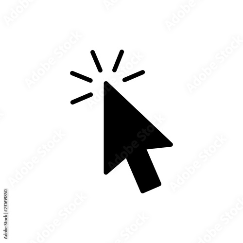 Computer mouse click cursor gray arrow icons set and loading icons. Cursor icon. Vector illustration.